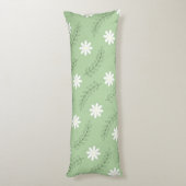 Coussins Longs Whimsical Sage Green Floral Retro, Gai (Dos (Vertical))
