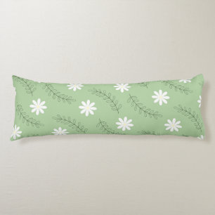Coussins Longs Whimsical Sage Green Floral Retro, Gai