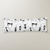 Coussins Longs Whimsical Skinny Motif de chat noir (Dos)