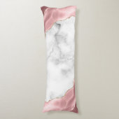 Coussins Longs White Marble Gilded Blush Pink Agate (Devant (Vertical))
