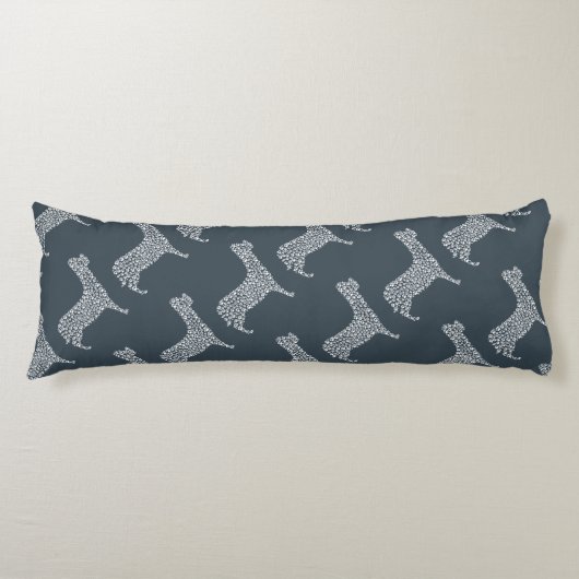 Coussins Longs White Paw Print Dog Silhouette (Devant)