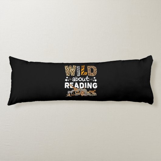 Coussins Longs Wild About Reading Books And Bookworm Library (Devant)