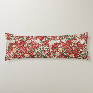Coussins Longs William Morris Algue Antique Fleur Rouge Vert