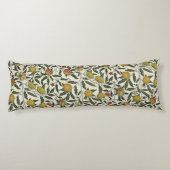 Coussins Longs William Morris Belles Fleurs de Fruits Rouge (Dos)