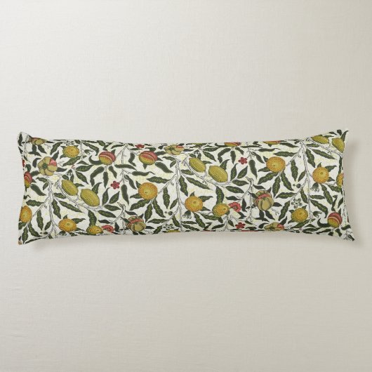 Coussins Longs William Morris Belles Fleurs de Fruits Rouge (Dos)