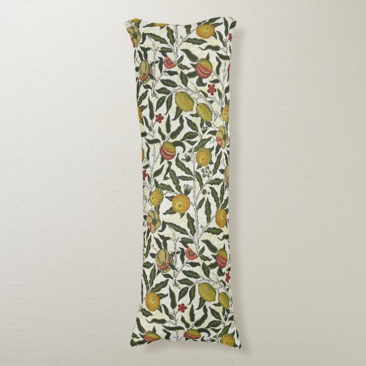 Coussins Longs William Morris Belles Fleurs de Fruits Rouge (Devant (Vertical))