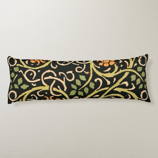 Coussins Longs William Morris Black Floral Art (Dos)