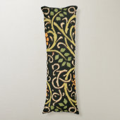 Coussins Longs William Morris Black Floral Art (Devant (Vertical))