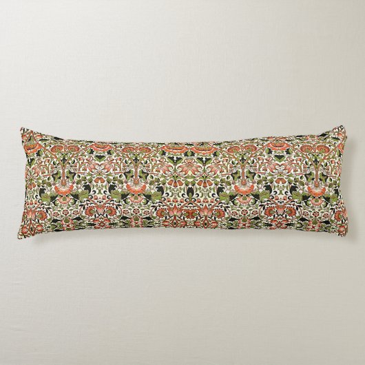 Coussins Longs William Morris Fleurs Lodden Foliage Vert rose (Devant)