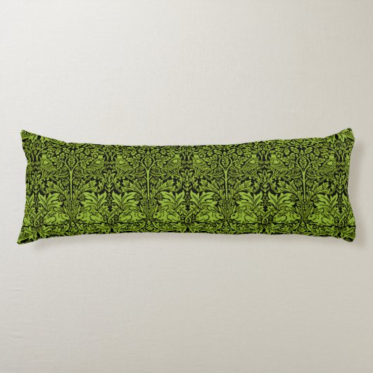 Coussins Longs William Morris Frère Lapin Vert Sauge Noir (Devant)