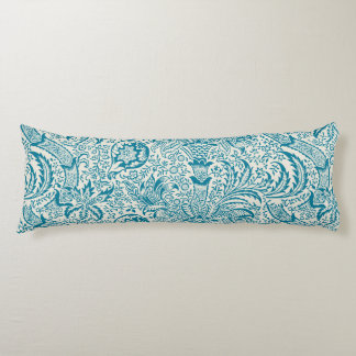 Coussins Longs William Morris Inspiré Bleu Botanique
