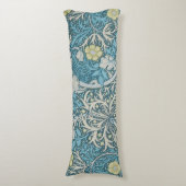 Coussins Longs William Morris, motif Art nouveau, algues, bleu, f (devant Vertical)