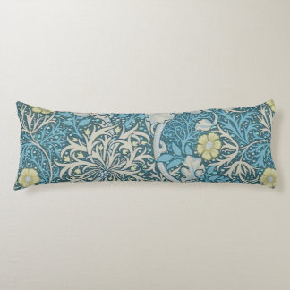 Coussins Longs William Morris, motif Art nouveau, algues, bleu, f