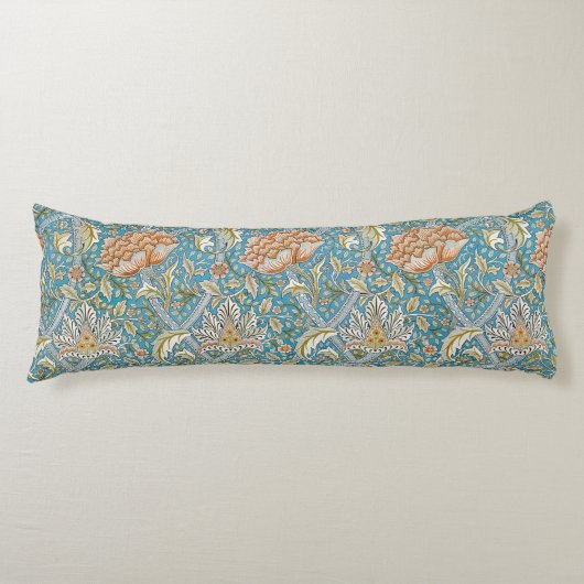 Coussins Longs William Morris motif floral Windrush bleu (Devant)