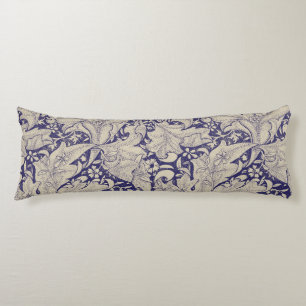 Coussins Longs William Morris Motif Giroflée Bleu Antique