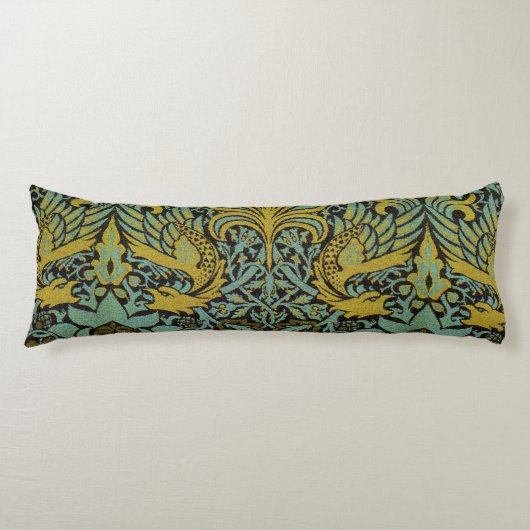 Coussins Longs William Morris Peacock Dragon Fond d'écran (Devant)