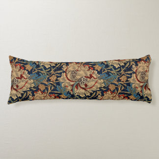Coussins Longs William Morris Vintage motif floral rouge bleu