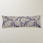 Coussins Longs William Morris Wallflower bleu damas floral (Dos)