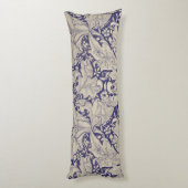 Coussins Longs William Morris Wallflower bleu damas floral (Dos (Vertical))