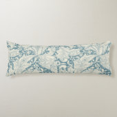 Coussins Longs William Morris Wallflower bleu damas floral (Devant)