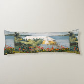 Coussins Longs Winslow Homer Flower Garden et Bungalow Bermudes (Dos)