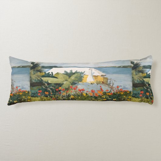 Coussins Longs Winslow Homer Flower Garden et Bungalow Bermudes (Devant)