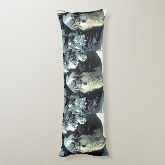 Coussins Longs Wolf Dans La Neige (Dos (Vertical))