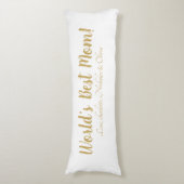 Coussins Longs World’s Best Mom gold custom script mignon (Devant (Vertical))