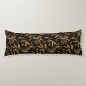 Coussins Longs Wrens et cors sur noir (Devant)