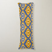 Coussins Longs Yellow Blue Eye Art Déco Motif géométrique (Devant (Vertical))