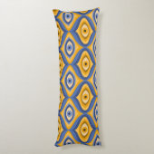 Coussins Longs Yellow Blue Eye Art Déco Motif géométrique (Dos (Vertical))
