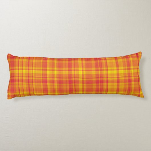 Coussins Longs Yellow Orange Plaid Pattern (Dos)