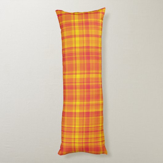 Coussins Longs Yellow Orange Plaid Pattern (Dos (Vertical))