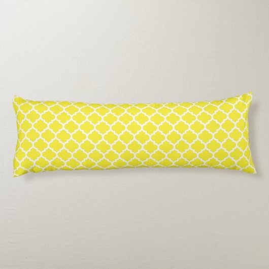 Coussins Longs Yellow White Moroccan Quatrefoil Pattern #5 (Dos)