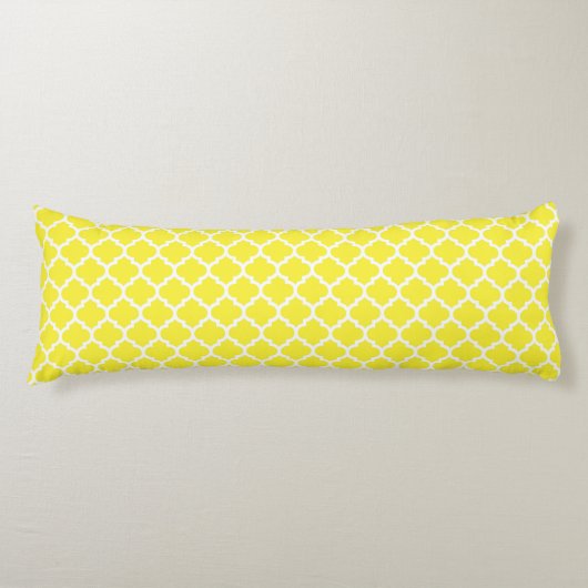 Coussins Longs Yellow White Moroccan Quatrefoil Pattern #5 (Devant)