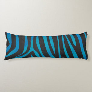 Coussins Longs Zebra Black et Blue Print