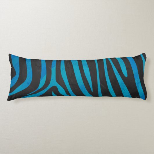 Coussins Longs Zebra Black et Blue Print (Devant)