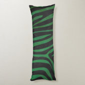 Coussins Longs Zebra Black et Green Print (Dos (Vertical))