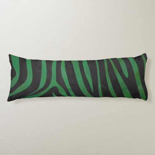 Coussins Longs Zebra Black et Green Print (Devant)