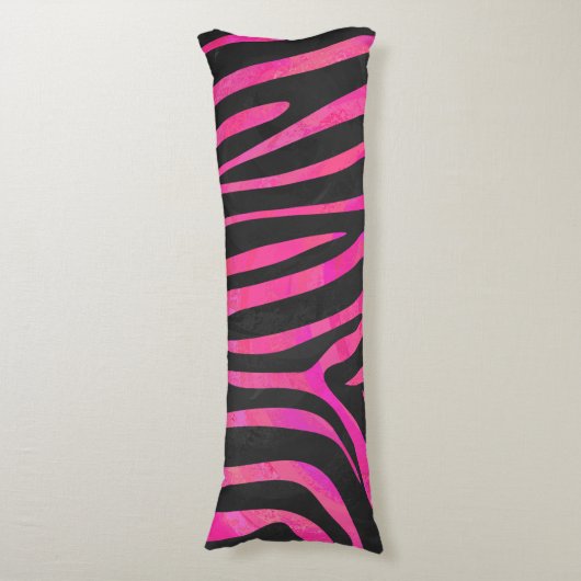 Coussins Longs Zebra noir et rose chaud (Devant (Vertical))
