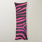 Coussins Longs Zebra noir et rose chaud (Dos (Vertical))