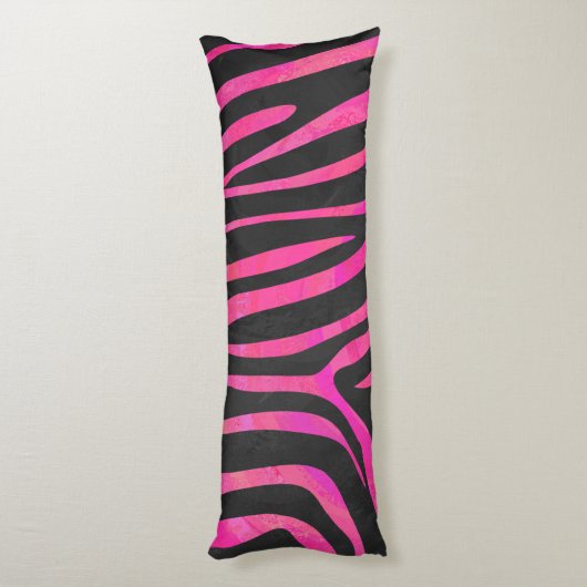 Coussins Longs Zebra noir et rose chaud (Dos (Vertical))