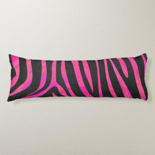 Coussins Longs Zebra noir et rose chaud