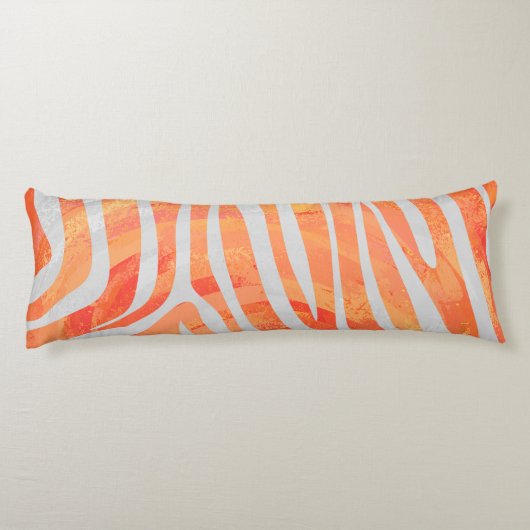 Coussins Longs Zebra Orange and White Print (Dos)
