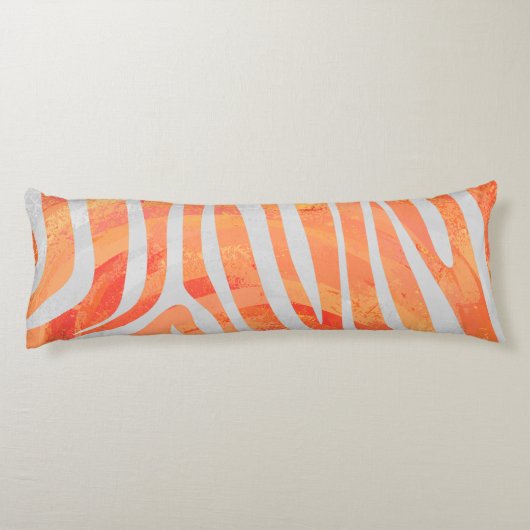 Coussins Longs Zebra Orange et Silhouette blanche (Dos)