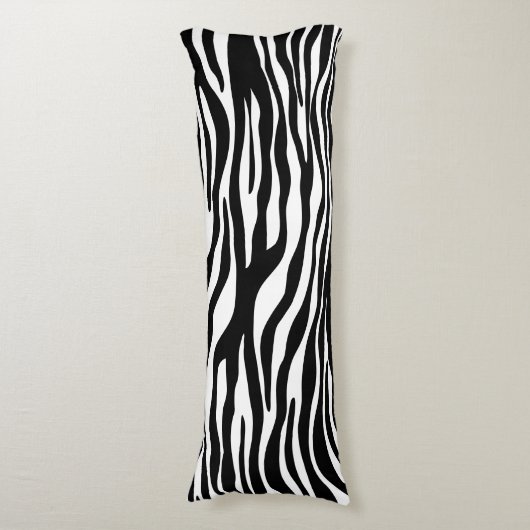 Coussins Longs Zebra Print, Zebra Stripes, Noir Et Blanc (Devant (Vertical))