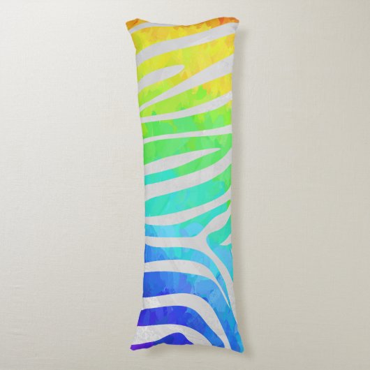 Coussins Longs Zebra Rainbow et White Print (Devant (Vertical))
