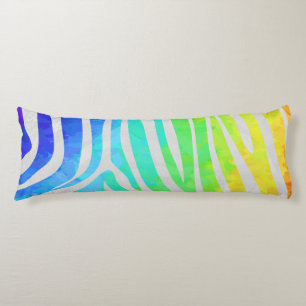 Coussins Longs Zebra Rainbow et White Print
