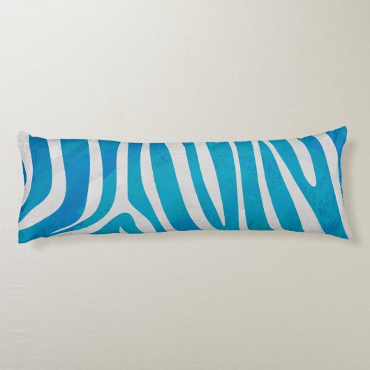 Coussins Longs Zebra Silhouette Bleu et Blanc (Dos)