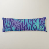 Coussins Longs Zèbre Bleu Aqua Et Violet (Dos)